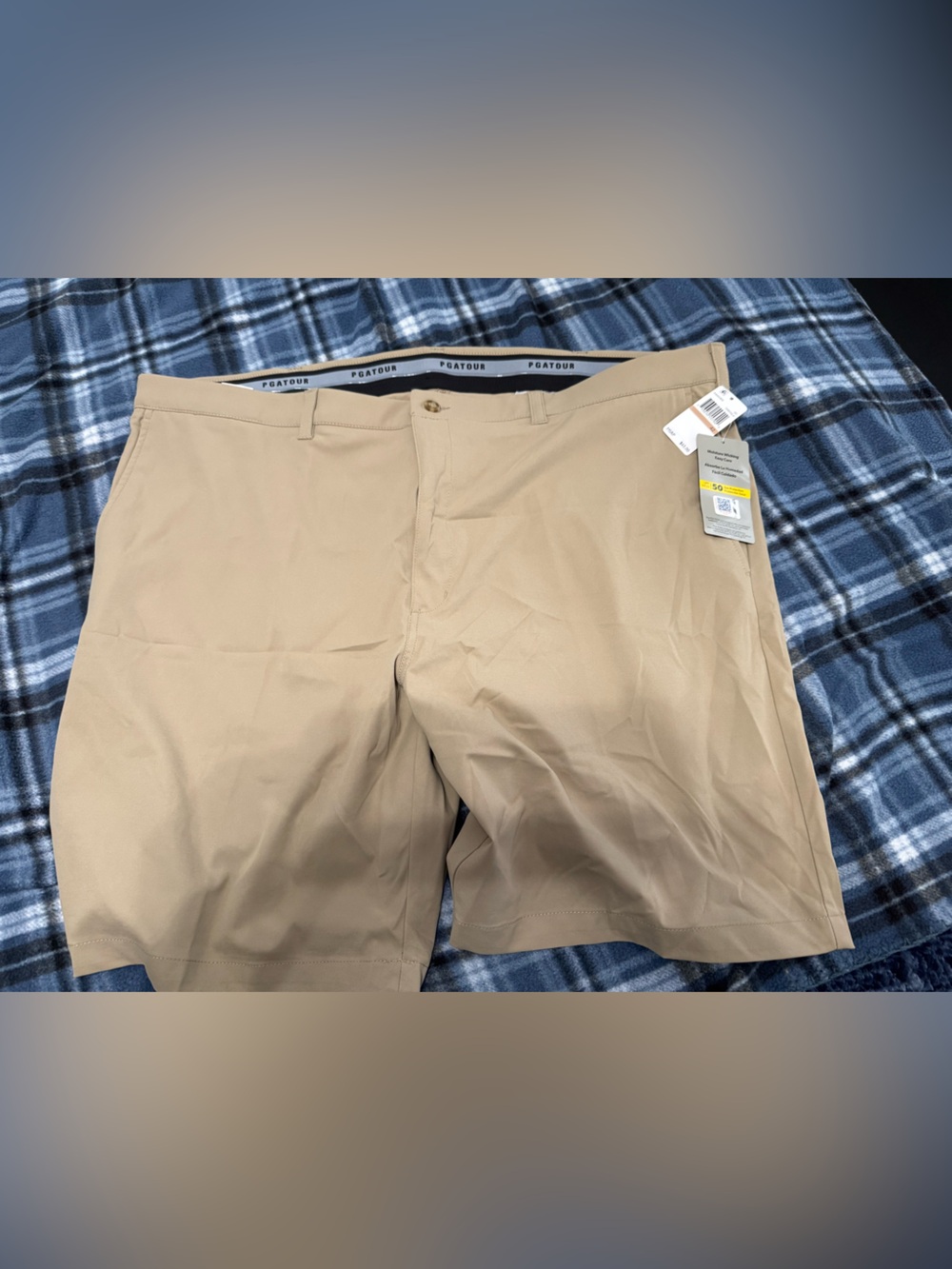 PGA Tour Men's Flat-Front Shorts - Khaki Tan